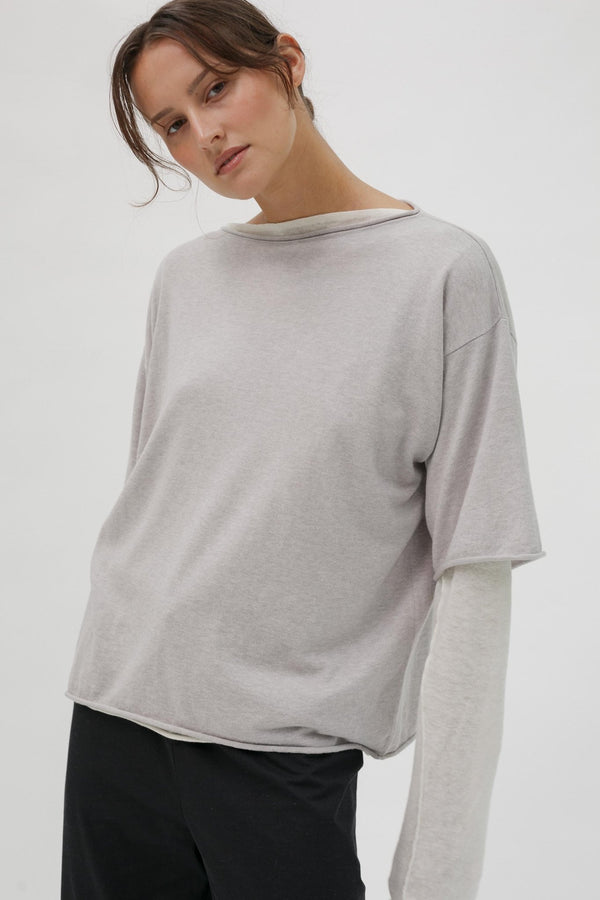 BB Cotton Silk Cashmere Top - Short Sleeve - Wixii