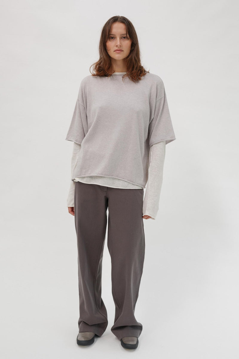 BB Cotton Silk Cashmere Top - Short Sleeve - Wixii