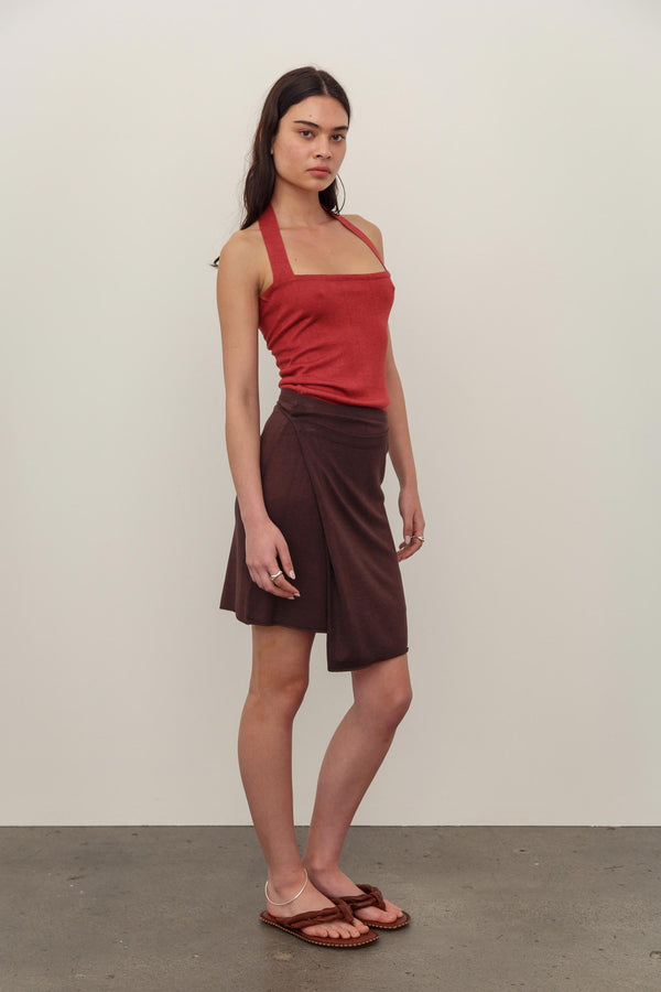 Elysian Bamboo Cotton Wrap Mini Skirt